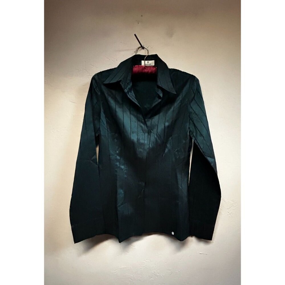 Etinne Aigner Fashion Womens Button Down Long Sleeve Blouse Size 4 Made in Italy